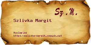 Szlivka Margit névjegykártya